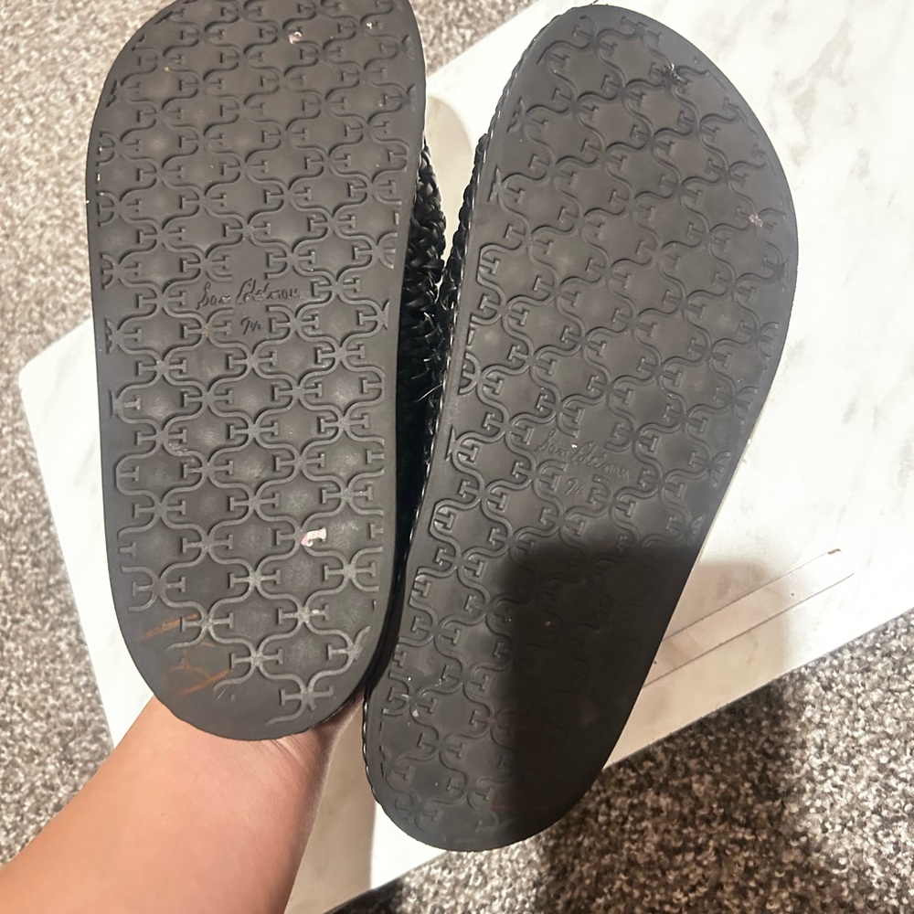 Sam Edelman Women's Reid slide sandals in black woven leather - Picture 3 of 6